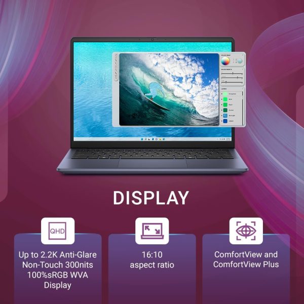 Dell Inspiron 5440 Laptop, Intel Core i5-1334U Processor, 16GB, 512GB, 14" (35.56cm) FHD Dispplay, Backlit Keyboard, Windows 11 + MSO'21, 15 Month McAfee Antivirus, Ice Blue, 1.54kg