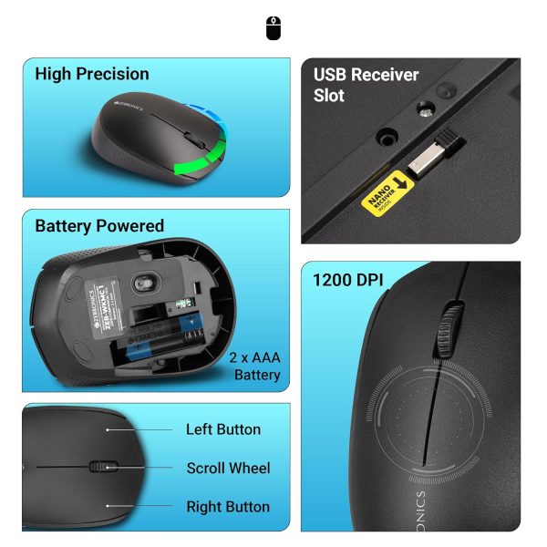 ZEBRONICS Companion 151 2.4GHz Wireless Keyboard & Mouse Combo