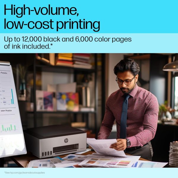 HP Smart Tank 580 All-in-One WiFi Colour Wireless Solid Ink Printer | 1 Extra Black Ink Bottle | 1+1 Year Extended Warranty with PHA Coverage | Up to 8000 Black & 6000 Colour Prints