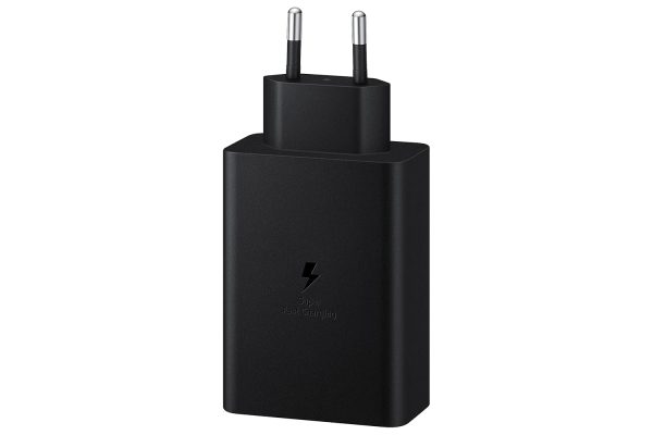 Samsung Original 65W Tri Port,Type-C & USB-A,Super Fast Charger (Cable not Included),Black,Tablet