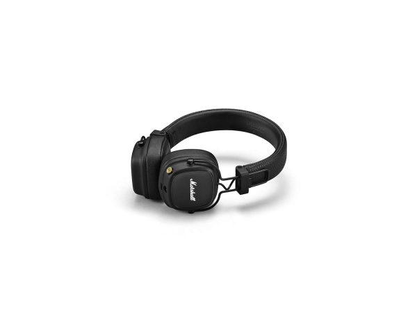 Marshall Major IV Wireless On-Ear Headphones with 80+ Hours of Playtime, Multi-Dimensional Control Knob, Wireless Charging- Black
