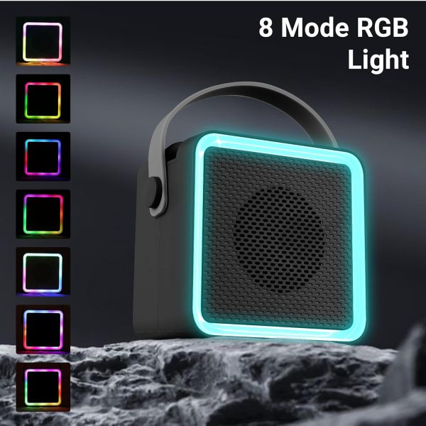 ZEBRONICS County 8, Portable Bluetooth Speaker, 8 Watts, Upto 7 Hours Playback, Passive Radiator, BTv5.3 | TWS | USB | mSD, RGB LED, Call Function, Compact Design, Carry Strap (Black)