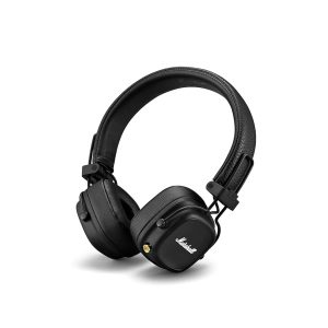 Marshall Major IV Wireless On-Ear Headphones with 80+ Hours of Playtime, Multi-Dimensional Control Knob, Wireless Charging- Black