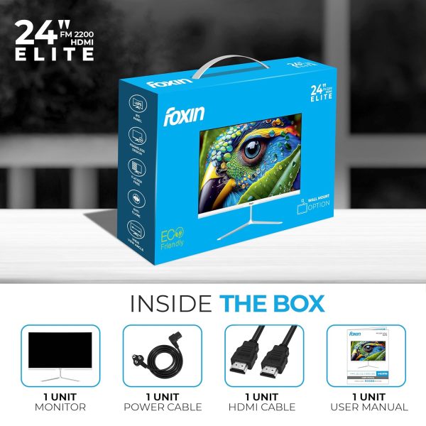 Foxin 24 Inch FHD LED Monitor 1080p Elite Series | IPS Panel, HDMI & VGA Port | 100Hz Refresh Rate | True Pixel | Anti-Glare Flicker-Free | Frameless | Metal Stand | 16.7 M Colors | 3 Yrs Warranty - Image 4