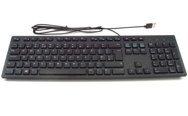 Dell KB216 Multimedia Keyboard with USB Interface, Chiclet Keys Style, Spill Resistance with 3 Indicator Lights