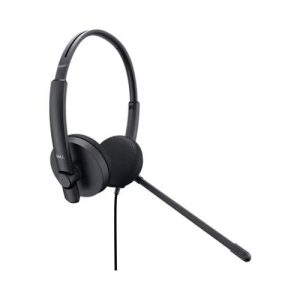 DELL Stereo Wired On-Ear Headset WH1022 with Noise Cancellation and Audio Controls
