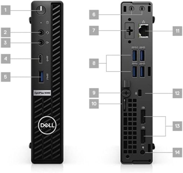 Dell Optiplex 5080 Micro Desktop | Core i7-10700T - 512GB SSD Hard Drive - 16GB RAM | 8 cores @ 4.5 GHz Win 11 Pro Black (Renewed)