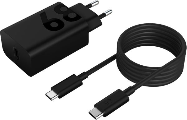 Original Moto 68W Turbo Power Charger Motorola Edge 60 Pro/Edge 60 Stylus/Razr 50 Ultra/Moto G84/G54/Moto E40/Moto G35/Edge 40 Neo with 3.3FT Type C Fast Cable (68W Turbo Charger), Black