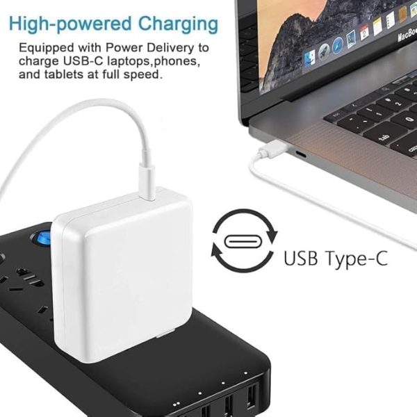 USB-C Power 61W Adapter Charger Replacement for MacBook Pro 13 Inch/12 Inch/14 Inch, Compatible with MacBook Air/iPad Pro/Type C Laptop, Included USB-C to USB-C Charger Cable