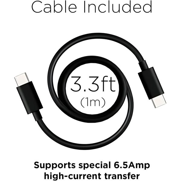 Original Moto 68W Turbo Power Charger Motorola Edge 60 Pro/Edge 60 Stylus/Razr 50 Ultra/Moto G84/G54/Moto E40/Moto G35/Edge 40 Neo with 3.3FT Type C Fast Cable (68W Turbo Charger), Black