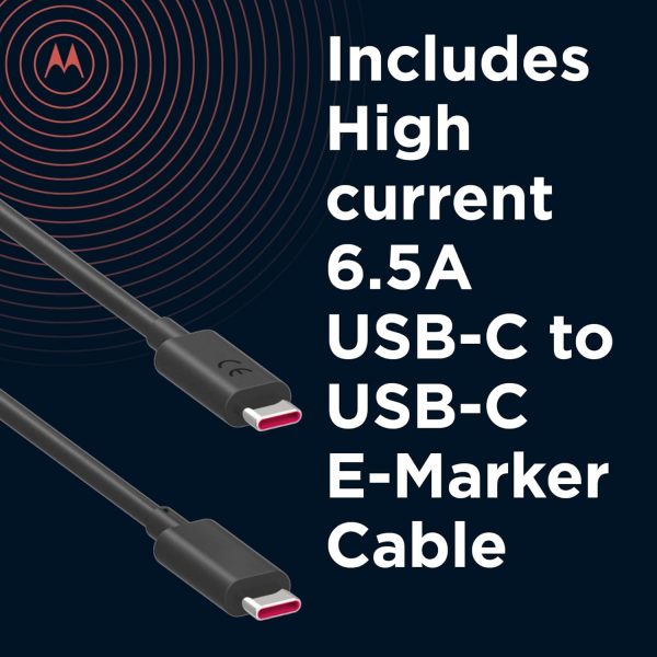 Original Moto 68W Turbo Power Charger Motorola Edge 60 Pro/Edge 60 Stylus/Razr 50 Ultra/Moto G84/G54/Moto E40/Moto G35/Edge 40 Neo with 3.3FT Type C Fast Cable (68W Turbo Charger), Black