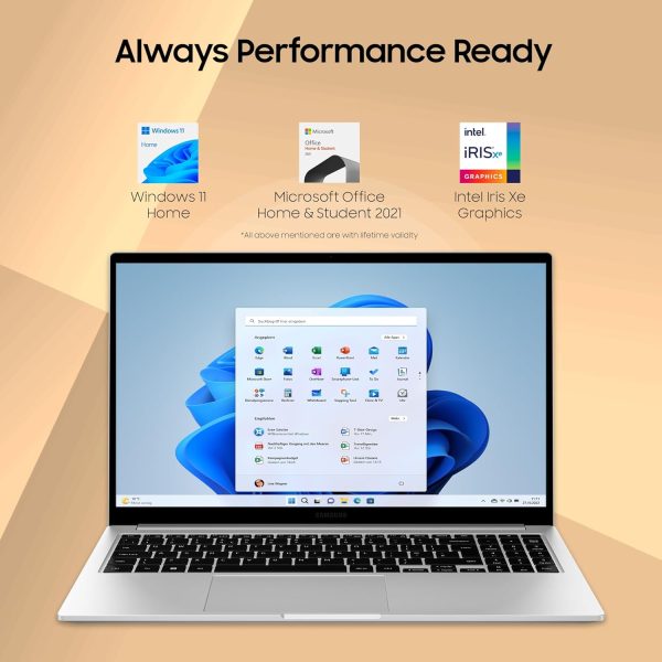Samsung Galaxy Book3 Core i5 13th Gen 1335U - (16 GB/512 GB SSD/Windows 11 Home) Galaxy Book3 Thin and Light Laptop (15.6 Inch, Silver, 1.58 Kg, with MS Office)