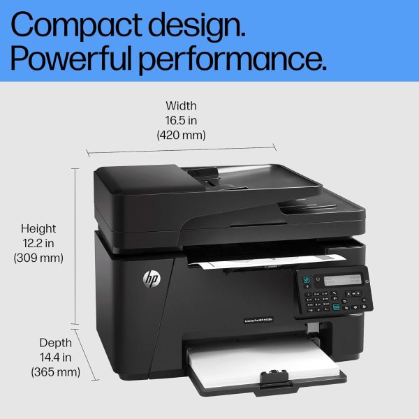 HP MFP M128fn Laserjet Printer: Print, Copy, Scan, Automatic Document Feeder, Ethernet, Fast Printing Upto 20ppm, Easy and Secure Setup, 3 Year Warranty