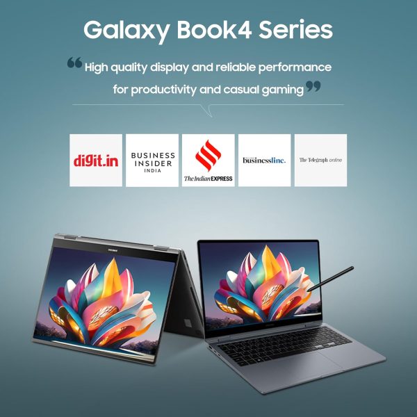 Samsung Galaxy Book4 (Silver, 8GB RAM, 512GB SSD) | 15.6" Full HD Screen | Intel Core i3 Processor | 13th Gen | Windows 11 Home | MS Office 2021 | Fingerprint Reader | Intel Iris XE Graphics | RJ45 LAN Port