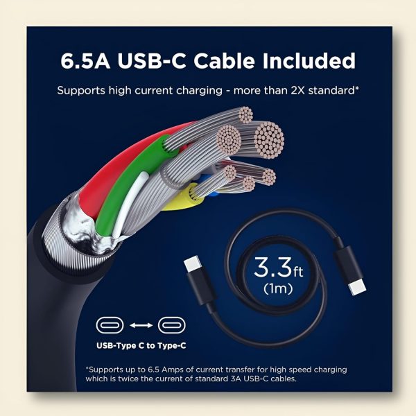 Original Moto 68W Turbo Power Charger Motorola Edge 60 Pro/Edge 60 Stylus/Razr 50 Ultra/Moto G84/G54/Moto E40/Moto G35/Edge 40 Neo with 3.3FT Type C Fast Cable (68W Turbo Charger), Black