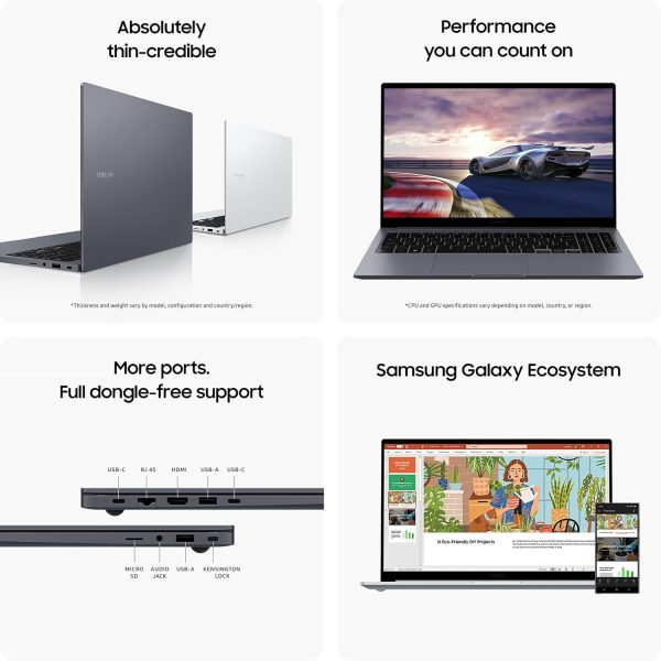 Samsung Galaxy Book4 (Silver, 8GB RAM, 512GB SSD) | 15.6" Full HD Screen | Intel Core i3 Processor | 13th Gen | Windows 11 Home | MS Office 2021 | Fingerprint Reader | Intel Iris XE Graphics | RJ45 LAN Port