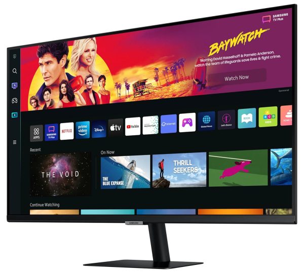 Samsung 32-inch(80cm) M7 4K UHD Smart Monitor, Type-C, Smart TV apps, TV Plus, Office 365, Apple Airplay, Dex, Bluetooth, IOT, Speakers, Remote (LS32BM700UWXXL, Black)
