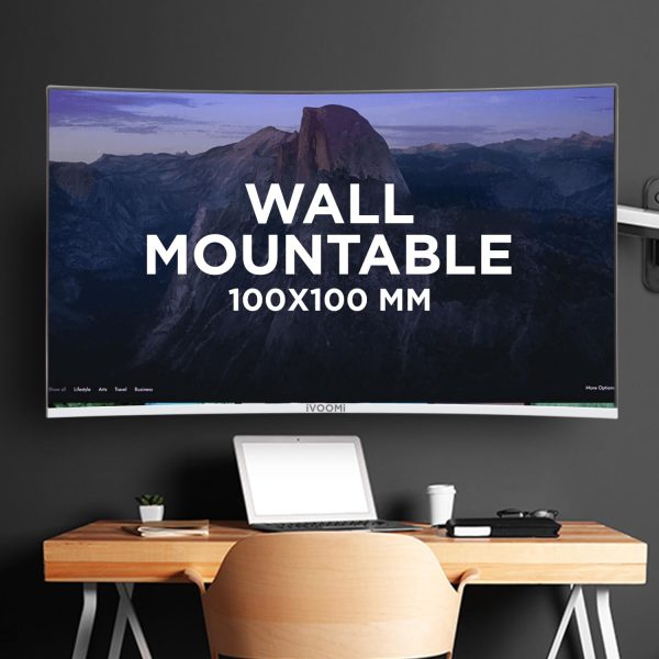 iVOOMi 32" Curve LED Monitor (80cm) with in-Built Speaker, 16:9 Ratio, BIS Approved, Refresh Rate 100 Hz with 1920 x 1080 Pixels, FHD, True VA Panel, Strong Stand, 3 Years Warranty