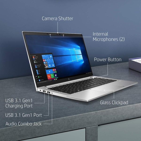 HP EliteBook 830 G7 13.3-inch Full-HD Business Laptop (Intel 10th Gen Core i5-10210U/8GB/512GB SSD/Windows 10 Pro/Intel UHD Graphics 620) Silver (Refurbished)