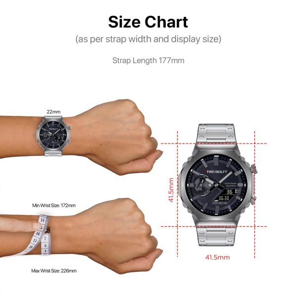 Fire-Boltt Onyx- 36.3mm AMOLED Always On Display Smart Watch, 466 * 466 High Resolution, Bluetooth Calling, Steel Design, IP67, 4GB Storage, 300+ Sports Modes, 130+ Watch Faces(Silver)