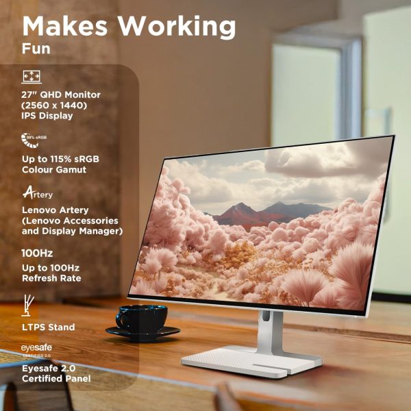 Lenovo L-Series L27H-4A 27 inch (68.5cm) QHD IPS Monitor - Image 7