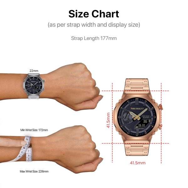 Fire-Boltt Onyx- 36.3mm AMOLED Always On Display Smart Watch, 466 * 466 High Resolution, Bluetooth Calling, Steel Design, IP67, 4GB Storage, 300+ Sports Modes, 130+ Watch Faces(Rose Gold)