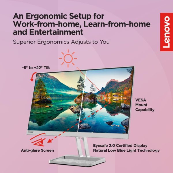 Lenovo L-Series L24i-40 60.45cm (24 inch) | FHD IPS Ultraslim Monitor