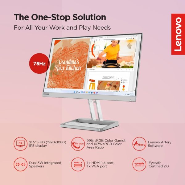 Lenovo L-Series L22i-40 22 inch (54.6cm) | FHD IPS Ultraslim Monitor