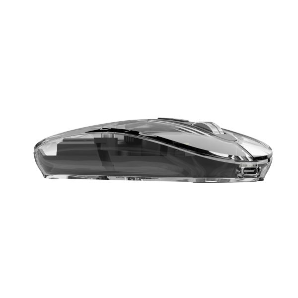ZEBRONICS Sheer Rechargeable Wireless Mouse, Dual Mode (2.4GHz + BT), Dual Bluetooth, Silent Operation, Transparent Body, RGB, Battery Indicator, for Mac | Laptop | Computer (Black)