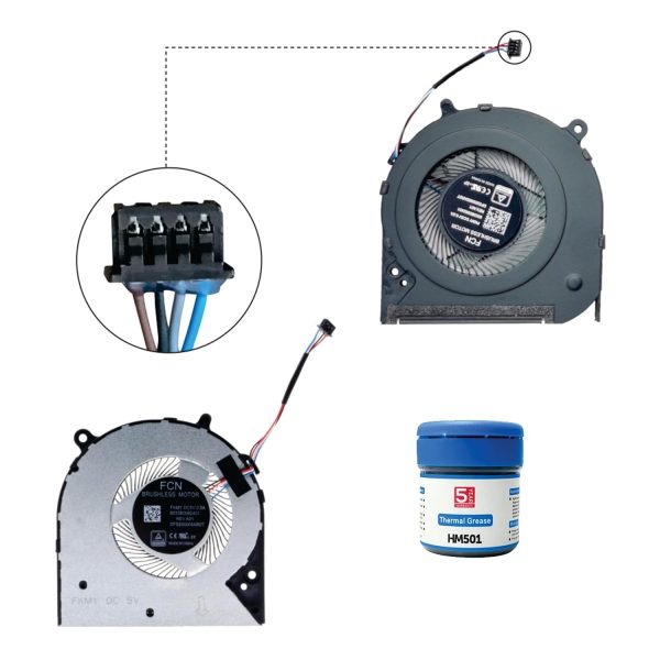 CPU Cooling Fan for HP Laptop 240 G7, 246 G7, 14-CF, 14CK,14-CM,14-DK, 14DK, 14-MA, 14MA.
