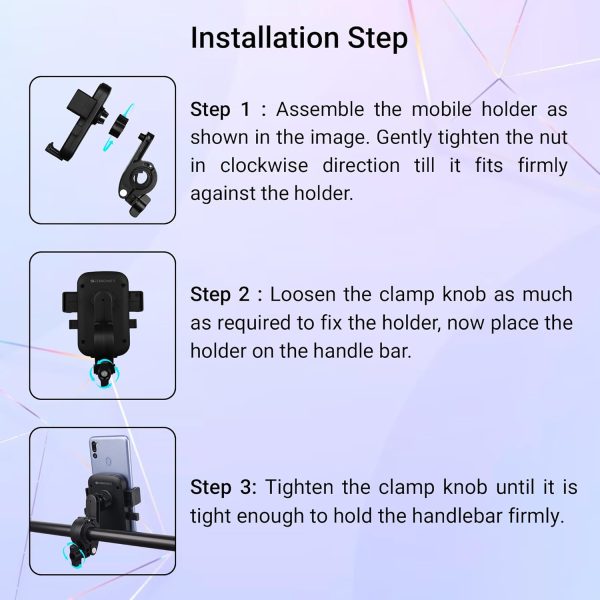 ZEBRONICS New Launch BMH100, Bike Mobile Holder, Upto 6.8 inches, 360° Rotatable, One Press Lock and Release, Stable and Secure, Anti-Skid Silicone Pads, for Maps & Navigation Visit the ZEBRONICS Store