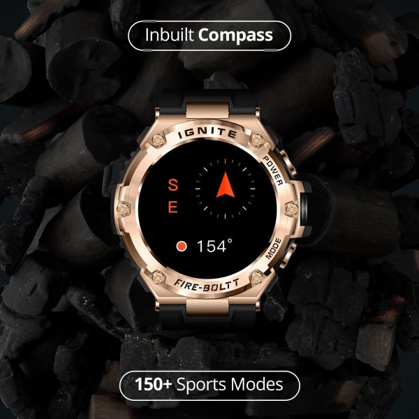 Fire-Boltt Assault Rugged Smartwatch – 1.5" HD Display, Bluetooth Calling, 600mAh Battery, Compass, Heart Rate & SpO2 Monitoring, 7-10 Days Battery Life, Heavy Metal Sports Design