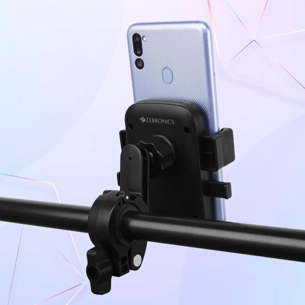 ZEBRONICS New Launch BMH100, Bike Mobile Holder, Upto 6.8 inches, 360° Rotatable, One Press Lock and Release, Stable and Secure, Anti-Skid Silicone Pads, for Maps & Navigation Visit the ZEBRONICS Store
