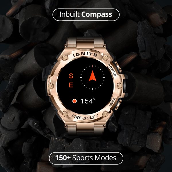 Fire-Boltt Assault Rugged Smartwatch – 1.5" HD Display, Bluetooth Calling, 600mAh Battery, Compass, Heart Rate & SpO2 Monitoring, 7-10 Days Battery Life, Heavy Metal Sports Design