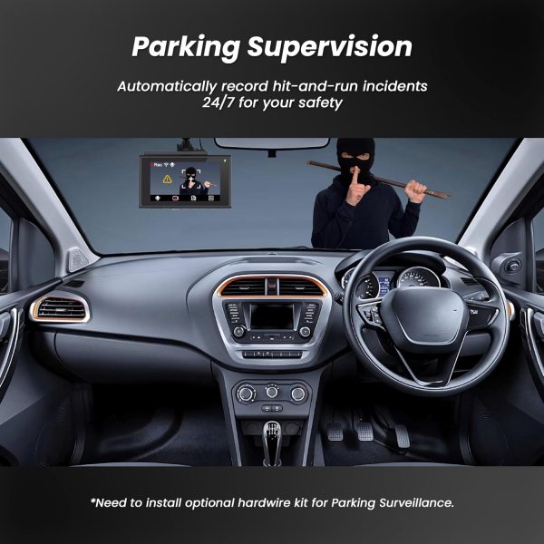 IZI Drive Plus+ 4K Dual Channel Dash Camera with GPS, 3inch HD Screen, 170° Wide Angle, Night Vision, G-Sensor, WiFi, ADAS, Emergency Recording, Made for Indian Roads, Optional Car Parking Monitor