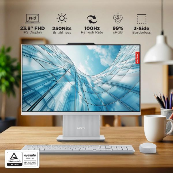 Lenovo IdeaCentre AIO 13th Gen Core i3-1315U 27" FHD IPS (8GB RAM/512GB SSD/Windows11/MS Office 2021/3Wx2 Harman Speakers/Alexa Built-in/Wireless Keyboard & Mouse, Grey), F0HM00G4IN All-in-One Desktop