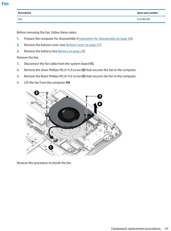 Laptop Internal CPU Cooling Fan for HP 240, 245, 246 G7, 340, 348 G5, G7