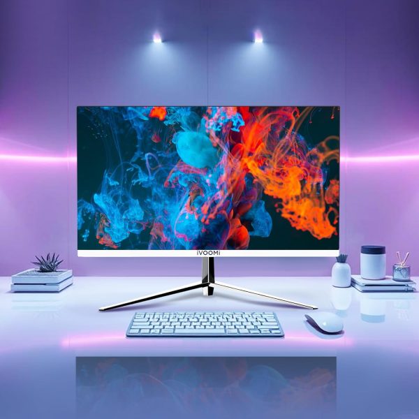 iVOOMi 24 Inch (60.45 cm) Ultra Slim Flat FHD Monitor for PC with Built-in Speaker and 100Hz Refresh Rate, 1920 x 1080 Pixels, 16.7M Colors, Bezel Less Design, Flicker Free -3 Years Warranty
