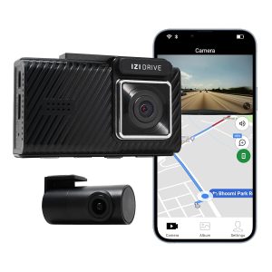 IZI Drive Plus+ 4K Dual Channel Dash Camera with GPS, 3inch HD Screen, 170° Wide Angle, Night Vision, G-Sensor, WiFi, ADAS, Emergency Recording, Made for Indian Roads, Optional Car Parking Monitor