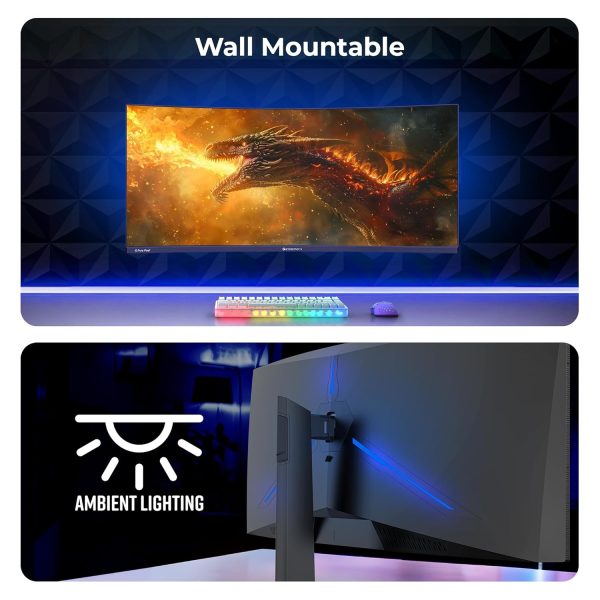 ZEBRONICS N34A 34"(86.4 cm) 1500R Curved Ultrawide Gaming Monitor, WQHD 3440x1440, 350Nits, 180Hz, 1ms MPRT, HDR10, 99% sRGB | 92% DCI-P3, Adaptive Sync, 2 x DP | 2 x HDMI | 1 x 3.5mm