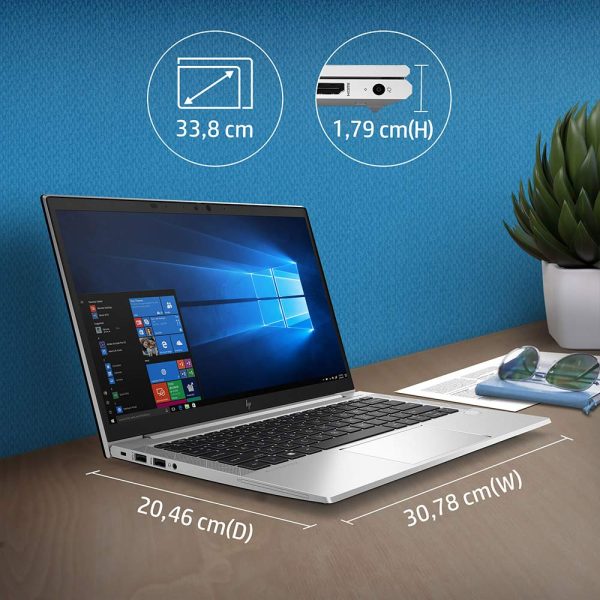 HP EliteBook 830 G7 13.3-inch Full-HD Business Laptop (Intel 10th Gen Core i5-10210U/8GB/512GB SSD/Windows 10 Pro/Intel UHD Graphics 620) Silver (Refurbished)