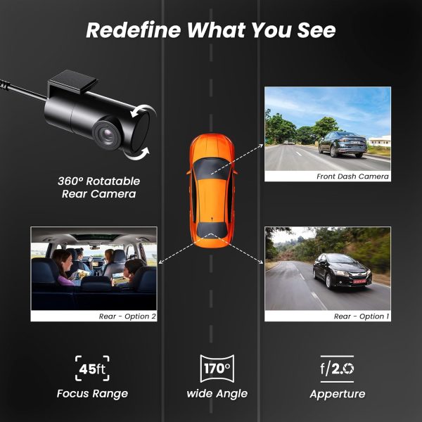 IZI Drive Plus+ 4K Dual Channel Dash Camera with GPS, 3inch HD Screen, 170° Wide Angle, Night Vision, G-Sensor, WiFi, ADAS, Emergency Recording, Made for Indian Roads, Optional Car Parking Monitor