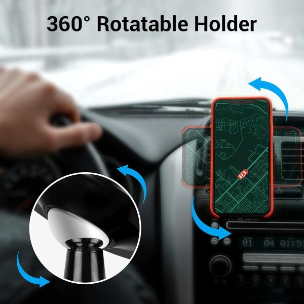 ZEBRONICS CMH50, Car Mobile Holder with Powerful Neodymium Magnets, 360° Rotatable, Safe & Strong, Anti-Skid Silicone Pads, Universal Compatibility, Included 3 Metal Plates