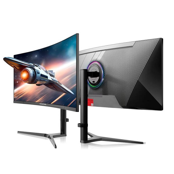 iVOOMi 34" (86.36cm) Curve LED Monitor with in-Built Speaker, BIS Approved, Refresh Rate 165 Hz with 3440 x 1440 Pixels, FHD 4k, Power Mode Indicator, Strong Stand, 3 Years Warranty