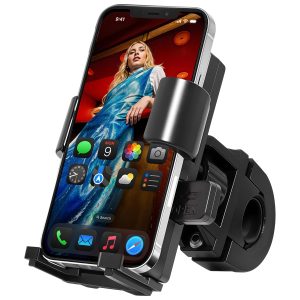 ZEBRONICS BMH110, Bike Mobile Holder, Upto 6.1 inches, 360° Rotatable, One Press Lock and Release, Stable and Secure, Anti-Skid Silicone Pads, Cable Management, for Maps & Navigation