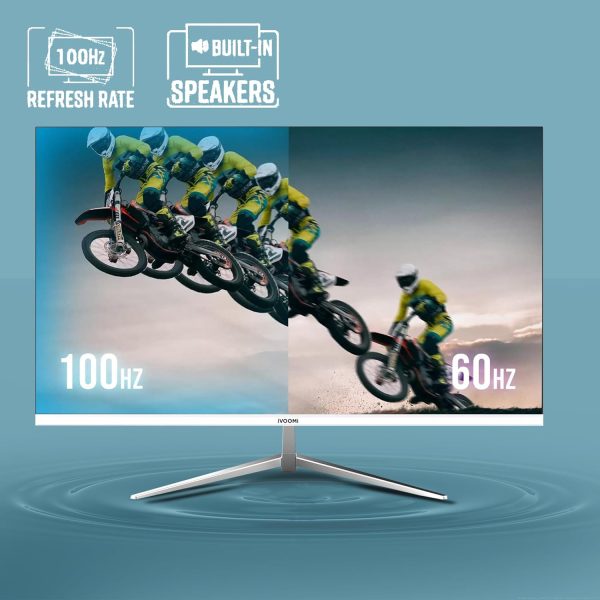 iVOOMi 32" Flat LED Monitor (80cm) with in-Built Speaker, 16:9 Ratio, BIS Approved, Refresh Rate 100 Hz with 1920 x 1080 Pixels, FHD, True IPS Panel, Strong Stand, 3 Years Warranty