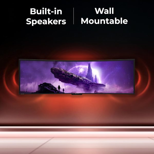 ZEBRONICS N49A 49"" (124.5 cm) 1800R Curved Ultrawide Gaming Monitor, DQHD 5120x1440, 400Nits, 120Hz, 1ms MPRT, HDR400, 99% sRGB | 95% DCI-P3, Adaptive Sync, 2 x (DP | HDMI | USB) + Type C