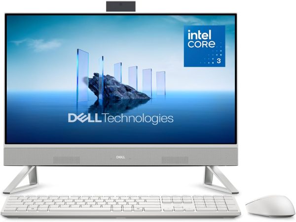 Dell 24 All-in-One Desktop ec24250-23.8-inch FHD Display, Intel Core 3 Processor 100U, Intel Graphics, 8GB DDR5 RAM, 512GB SSD, Windows 11 Home