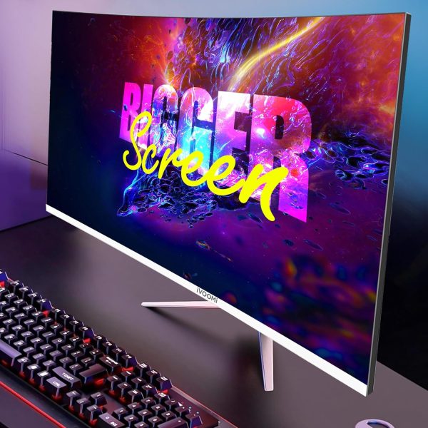 iVOOMi 32" Curve LED Monitor (80cm) with in-Built Speaker, 16:9 Ratio, BIS Approved, Refresh Rate 100 Hz with 1920 x 1080 Pixels, FHD, True VA Panel, Strong Stand, 3 Years Warranty