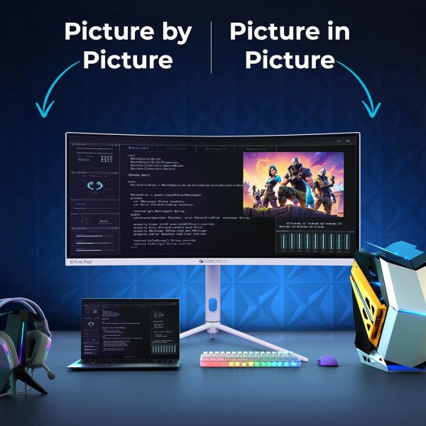 ZEBRONICS N30A 30" (76.2 cm) 1500R Curved Ultrawide Gaming Monitor, WFHD 2560x1080, 300Nits, 200Hz, 1ms MPRT, HDR10, 99% sRGB | 95% DCI-P3, Adaptive Sync, 2 x DP | 2 x HDMI | 1 x 3.5mm